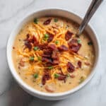 Beef & Smoked Cheddar Potato Soup Recipe