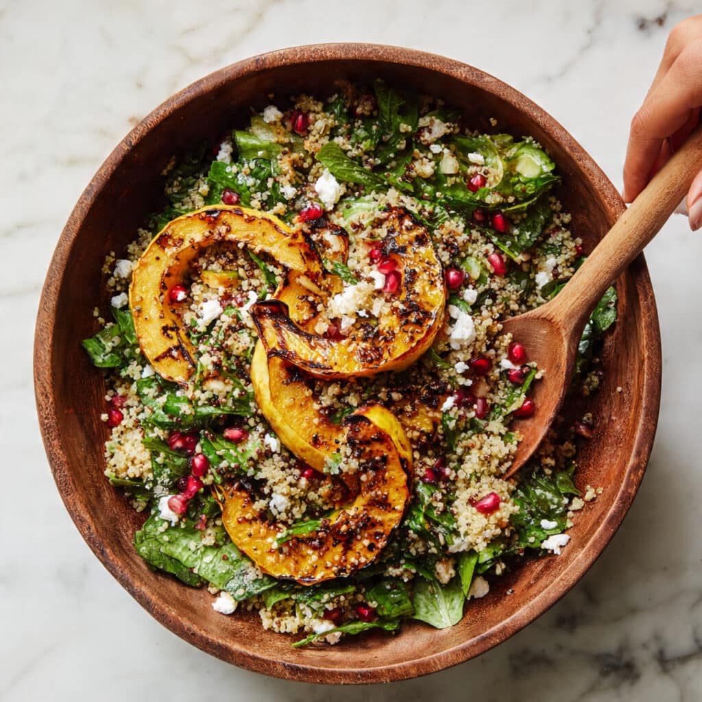 Delicata Squash Salad with Tahini Dressing Recipe