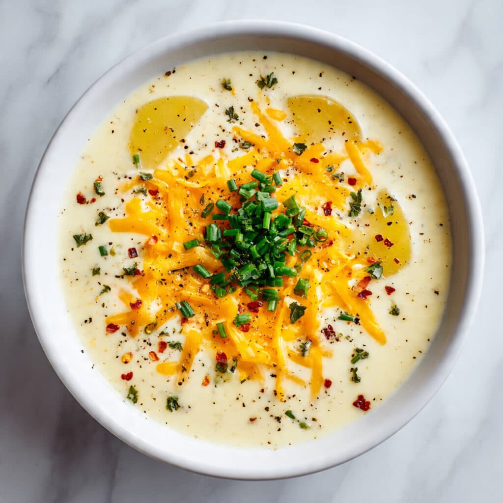 Cheddar Garlic Herb Potato Soup Recipe