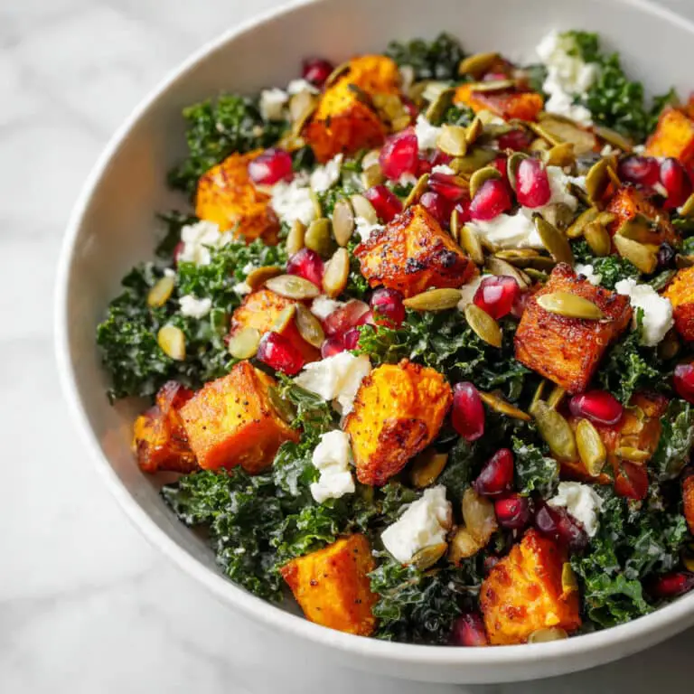 Vegan Fall Harvest Salad with Kale and Roasted Pumpkin Recipe
