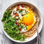 Savory Barley Breakfast Bowl with Mushrooms and Spinach Recipe