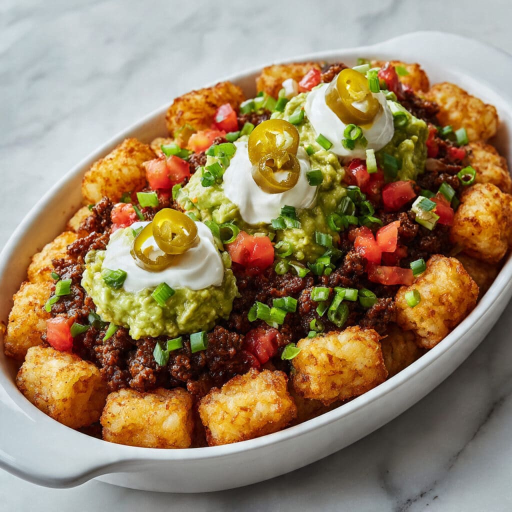 Loaded Cheesy Tater Tots with Bacon and Green Onions Recipe