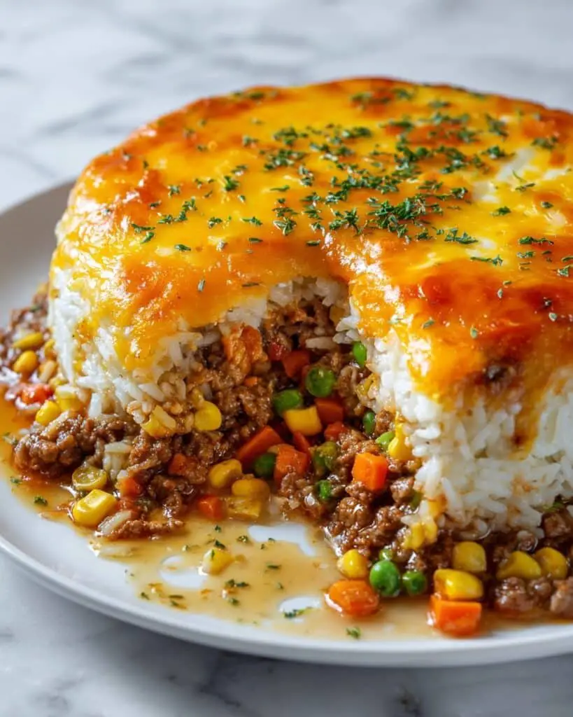 Cheesy Ground Beef and Rice Casserole Recipe