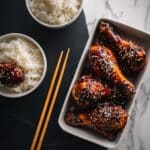 Chicken Drumsticks with Honey Soy Glaze and Coconut Rice Recipe