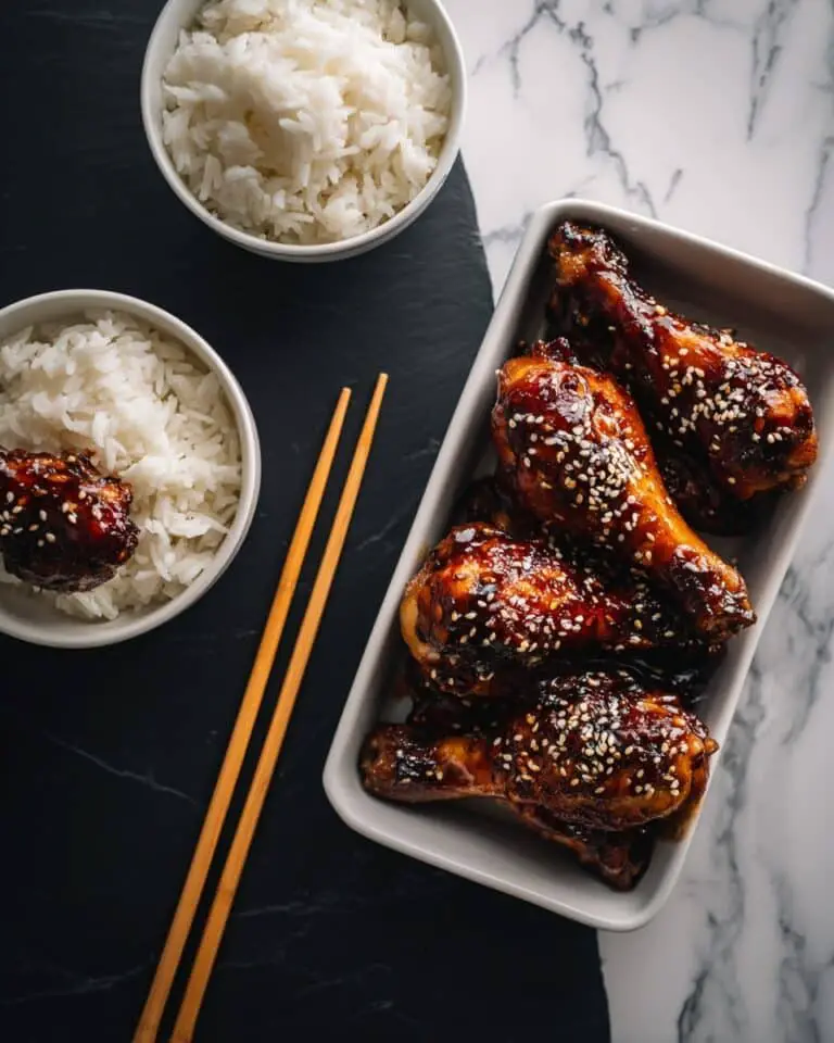 Chicken Drumsticks with Honey Soy Glaze and Coconut Rice Recipe