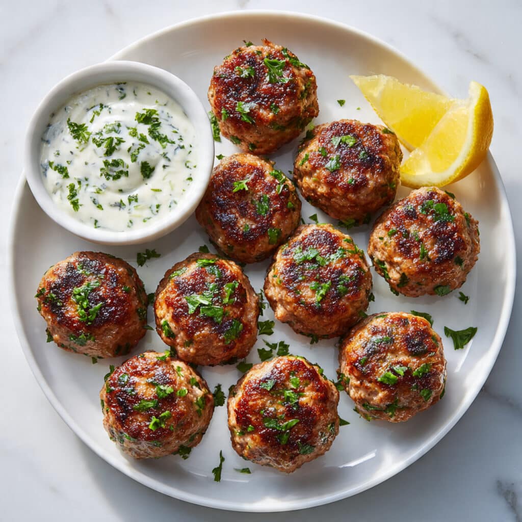 Chicken Kofta with Garlic Yogurt Sauce Recipe