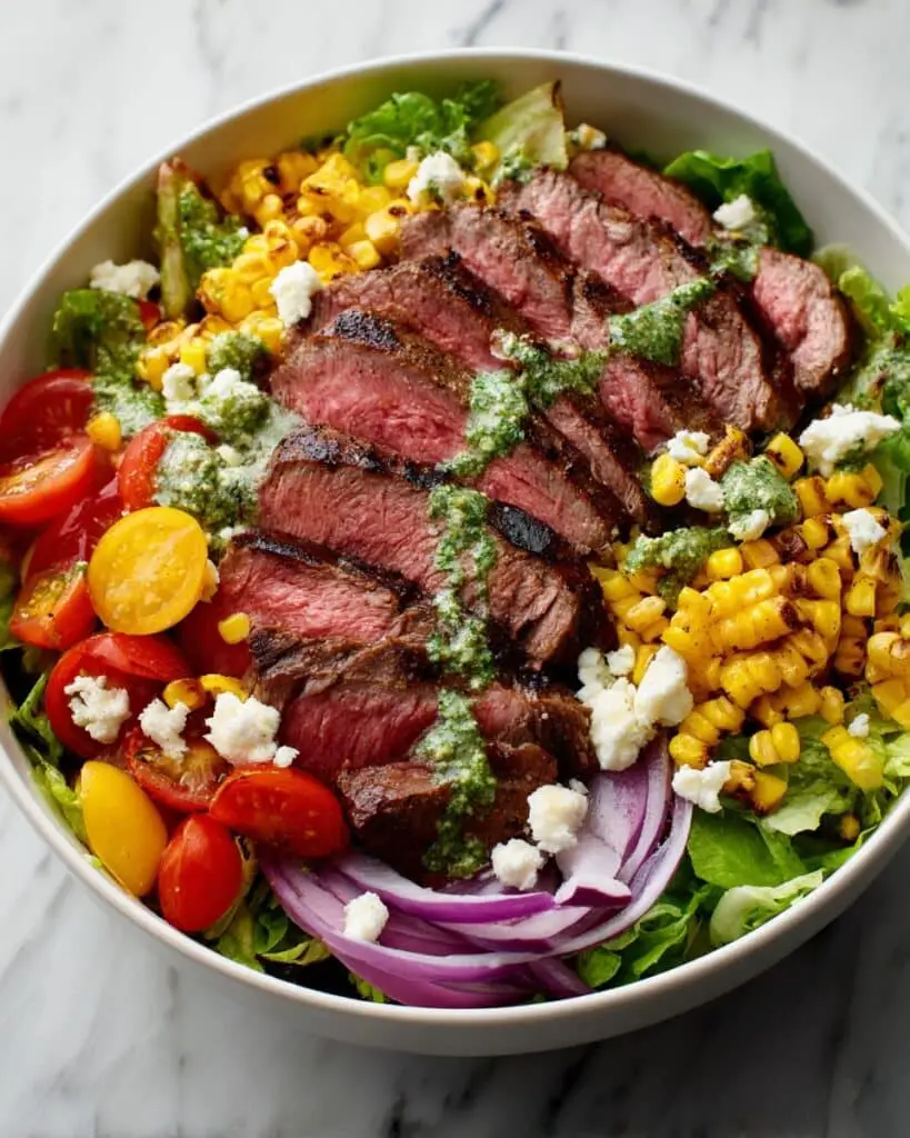 Grilled Flank Steak Salad with Feta and Balsamic Vinaigrette Recipe