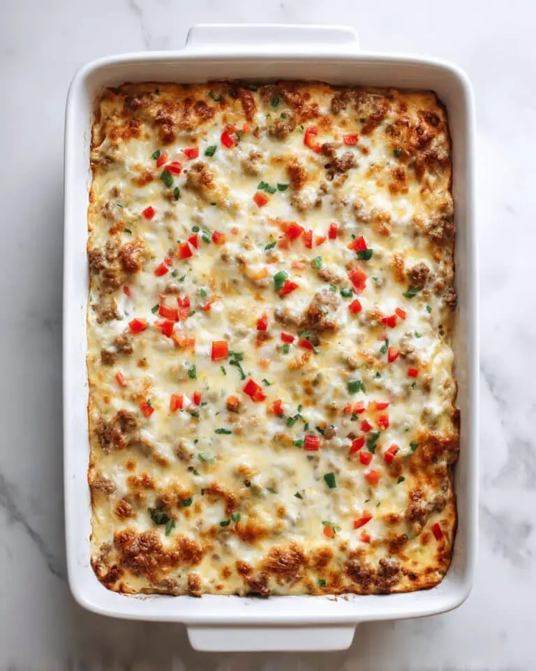 Cheesy Hashbrown Casserole with Eggs and Bacon Recipe