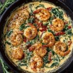 Tuscan Shrimp with Creamy Garlic, Spinach, and Sun-Dried Tomatoes Recipe