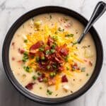 Beef & Smoked Cheddar Potato Soup Recipe