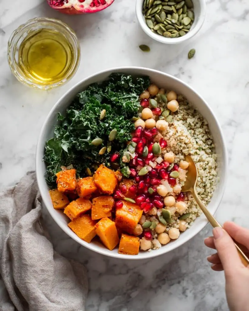 Butternut Squash Salad with Roasted Vegetables, Cranberries, and Goat Cheese Recipe