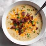 Beef & Smoked Cheddar Potato Soup Recipe