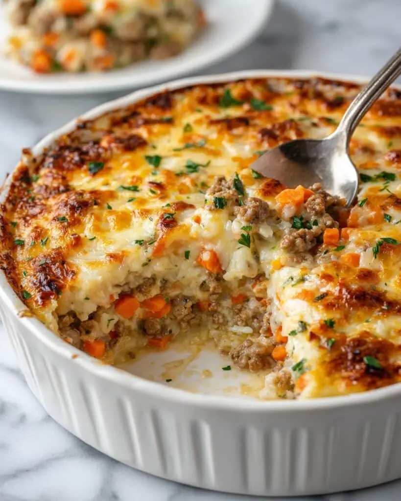 Cheesy Hamburger Rice Casserole Recipe