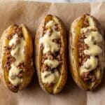 Mushroom Swiss Cheeseburger Stuffed Potatoes with Dijonnaise Recipe