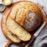 No-Knead Seeded Honey Oat Artisan Bread Recipe