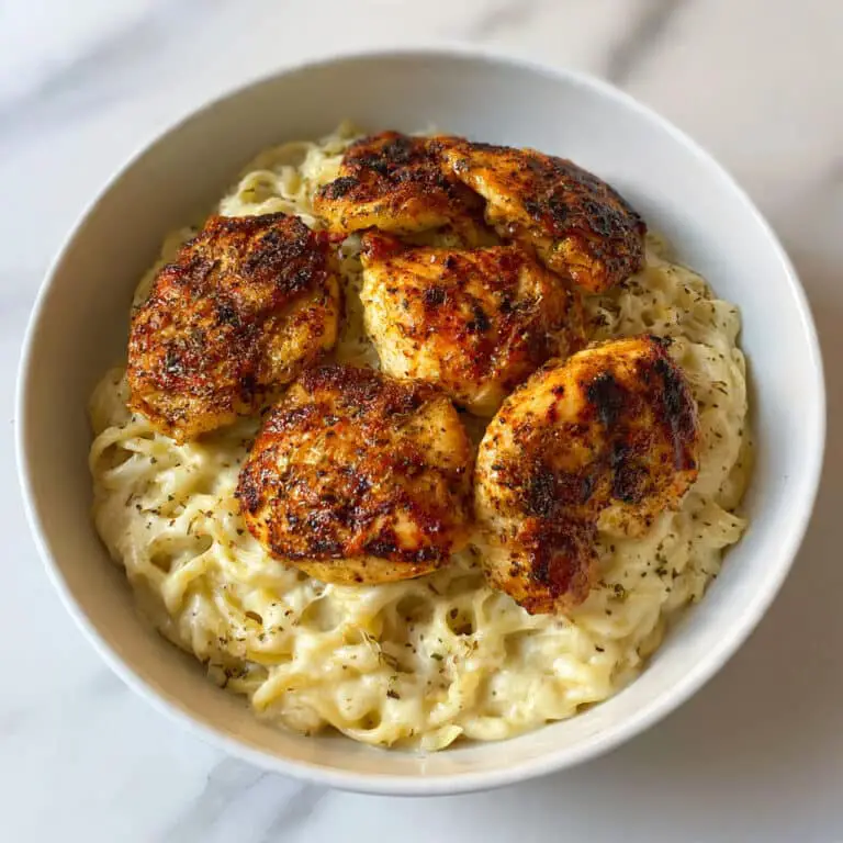 Garlic Butter Chicken Bites with Creamy Parmesan Pasta Recipe