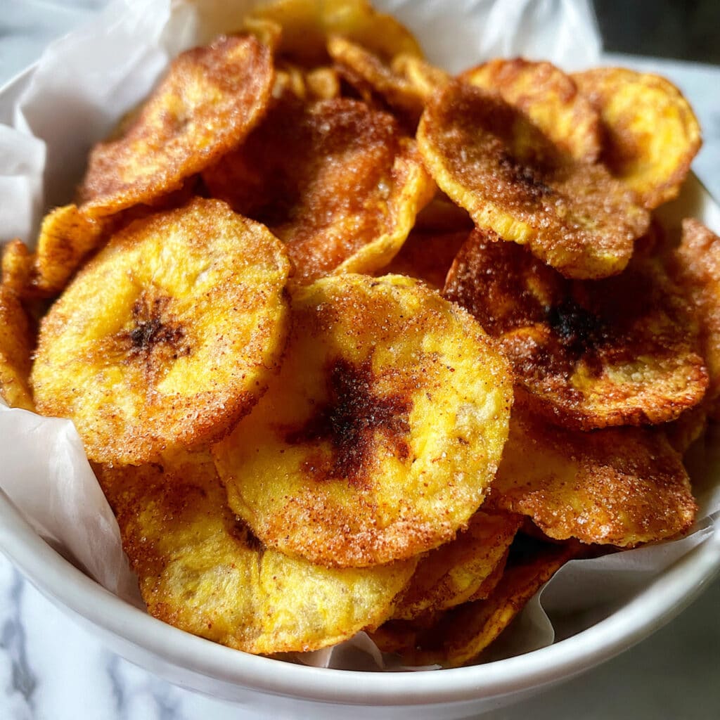Cinnamon Sugar Air Fryer Banana Chips Recipe