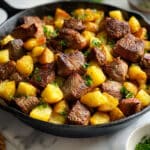 Garlic Butter Beef Bites & Potatoes Recipe
