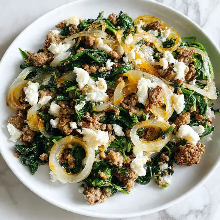 Ground Beef and Spinach Skillet with Feta Recipe