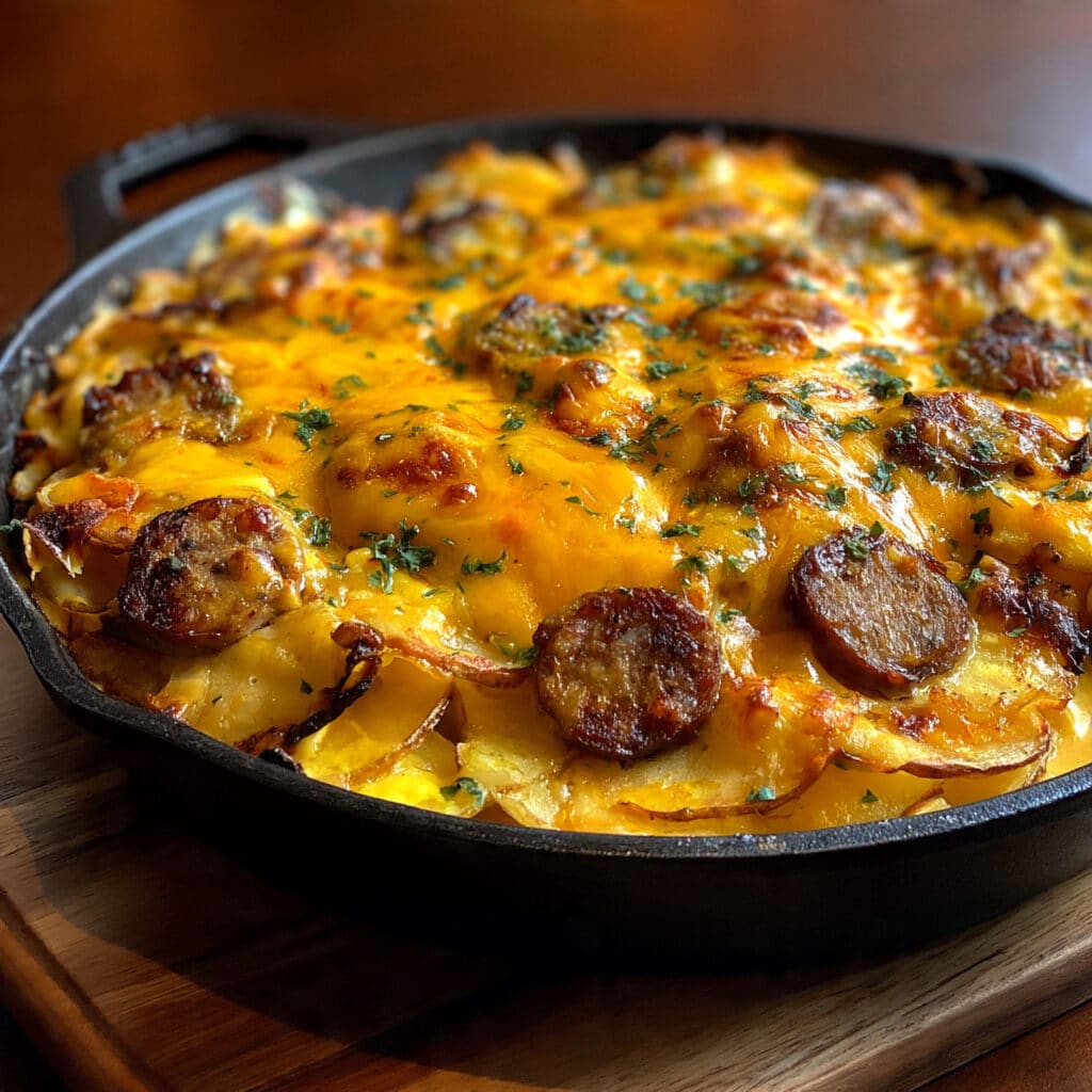 Cheesy Ranch Potatoes and Smoked Sausage Recipe