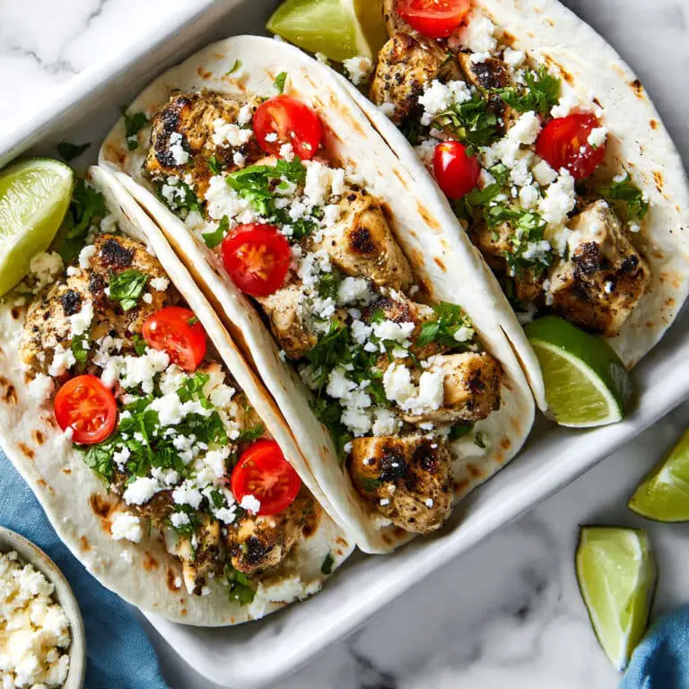 Blackened Chicken Tacos with Cajun Spices, Crunchy Slaw, Avocado, and Lime Crema Recipe