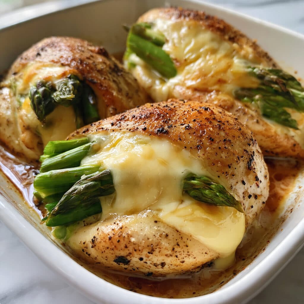 Asparagus Stuffed Chicken Breast with Mozzarella and Herbs Recipe