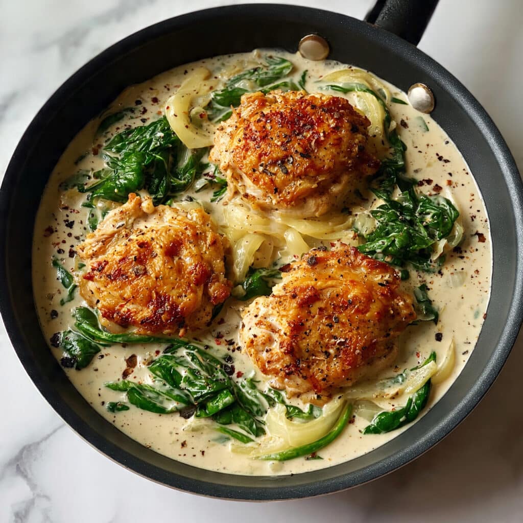 Creamy Garlic Parmesan Chicken with Spinach Recipe