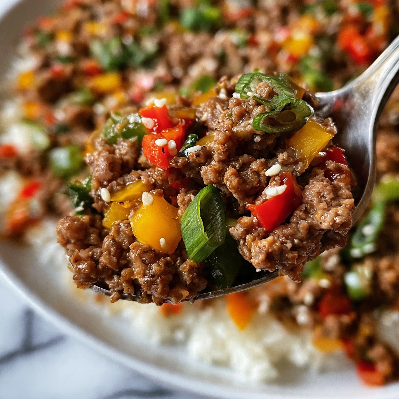 Beef and Pepper Rice Bowl Recipe