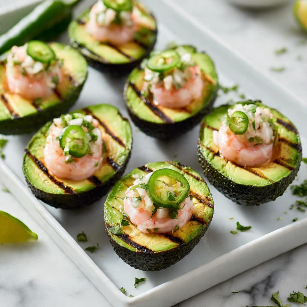 Grilled Avocado Halves Filled with Fresh Veggie Ceviche Recipe