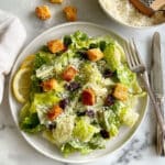 Smoky Caesar Salad with Grilled Lemons and Homemade Croutons Recipe