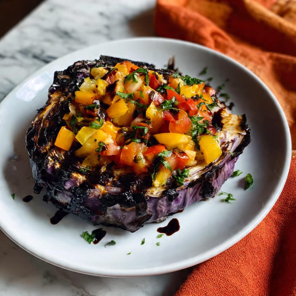 Roasted Red Cabbage with Caramelized Edges and Herbs Recipe