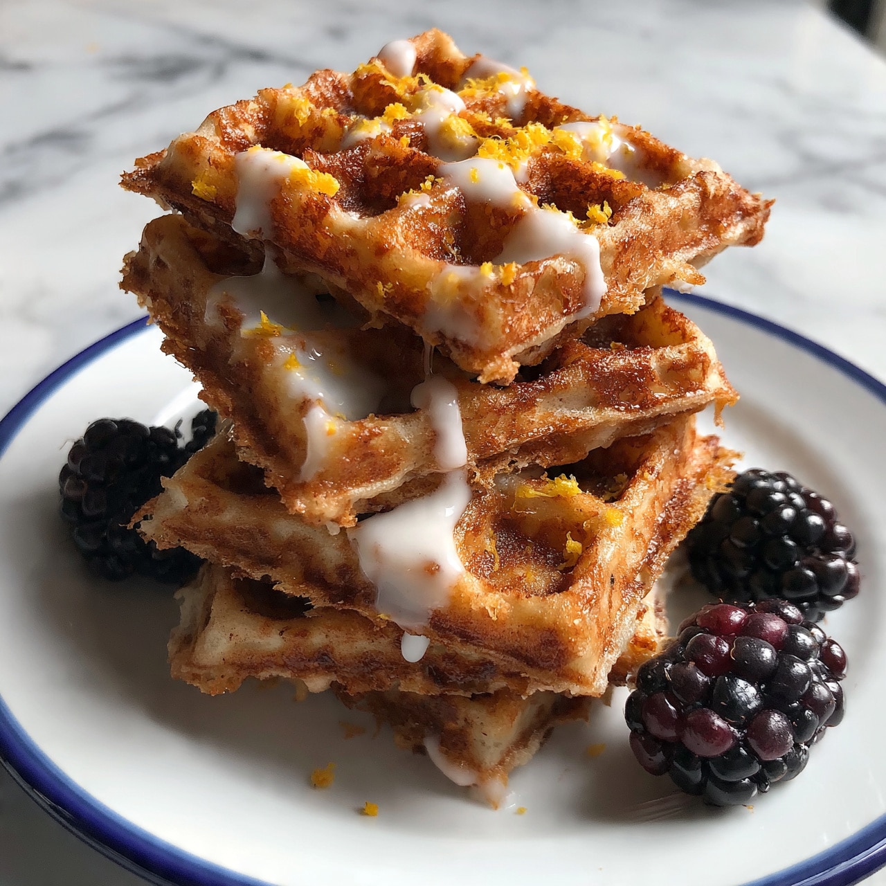 Lemon Vanilla Waffle French Toast Recipe