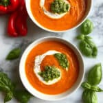 Spicy Roasted Tomato and Red Pepper Soup Recipe