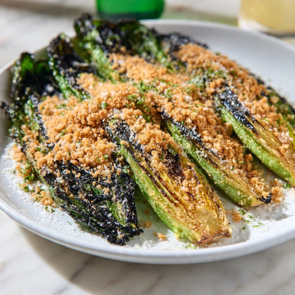 Easy Grilled Romaine Hearts with Parmesan, Lemon, and Parsley Recipe