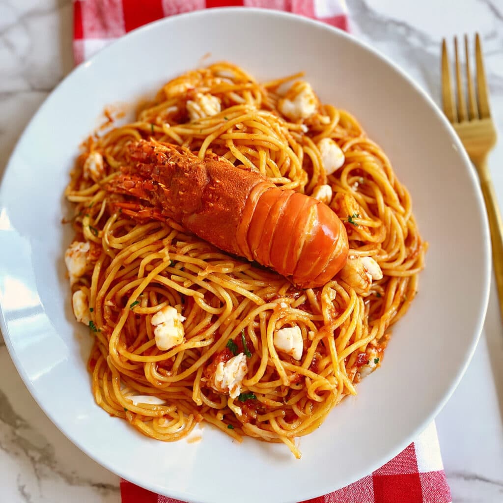 Creamy Lobster Pasta with Garlic, Lemon, and Parmesan Recipe