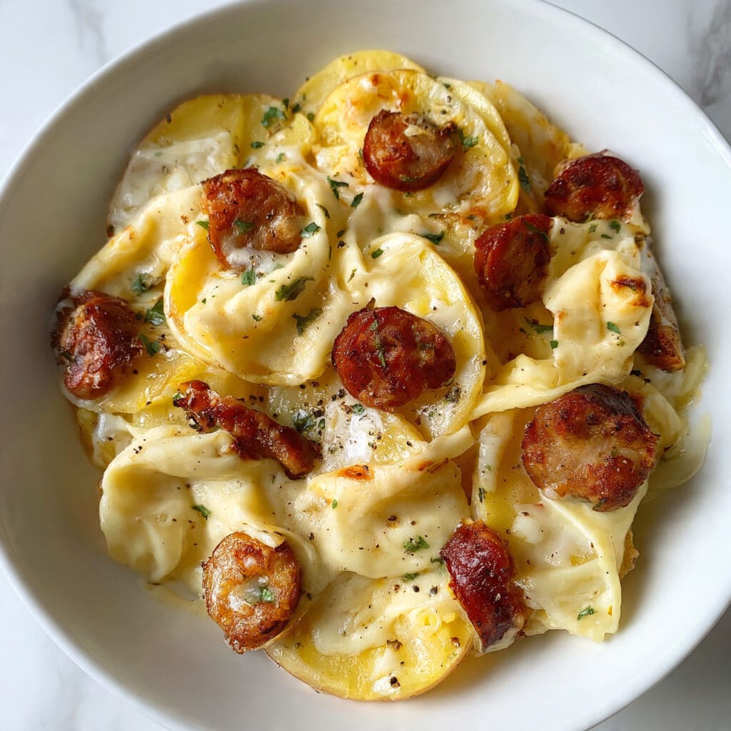 Cheesy Ranch Potatoes and Sausage Recipe