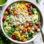 Corn, Avocado, and Quinoa Salad with Marinated Tomatoes Recipe