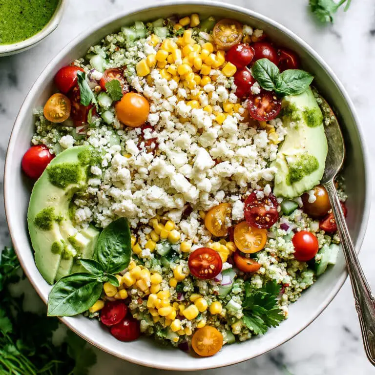 Corn, Avocado, and Quinoa Salad with Marinated Tomatoes Recipe