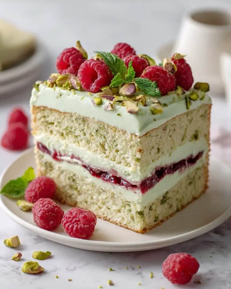 Pistachio Raspberry Cake Recipe