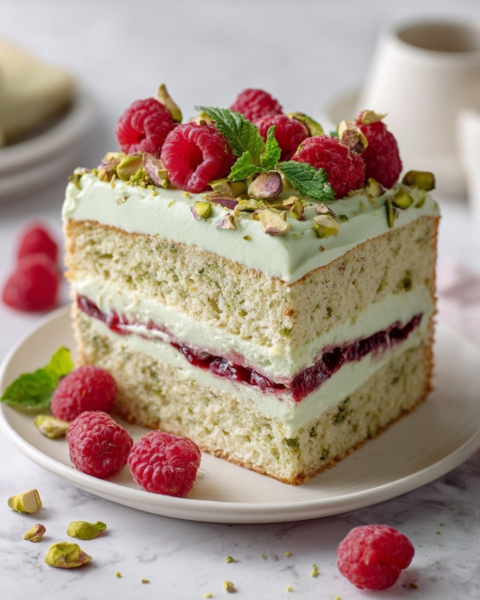 Pistachio Raspberry Cake Recipe