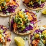 Baked Salmon Tacos with Crunchy Cabbage Slaw Recipe