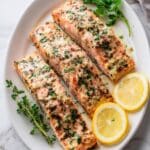 Baked Salmon with Garlic, Lemon, and Herbs Recipe