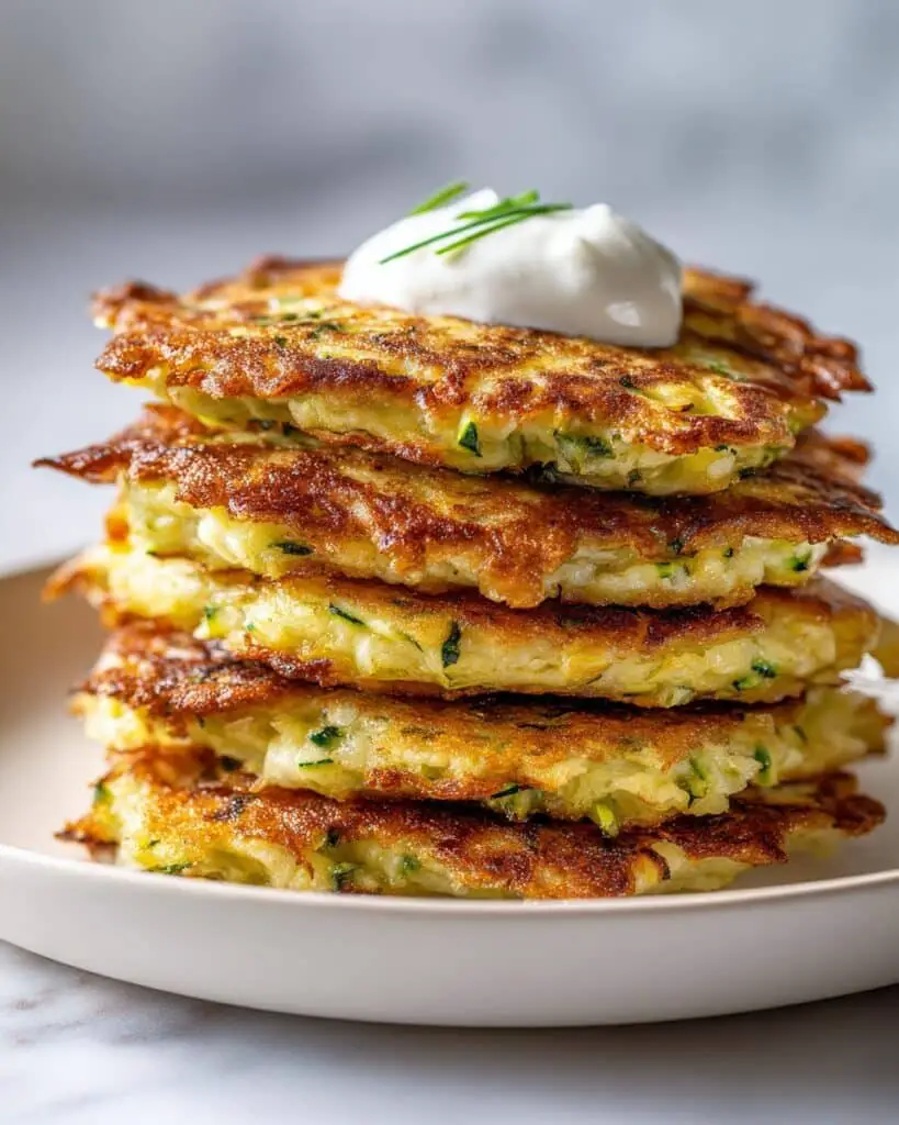 Zucchini Fritters with Garlic Yogurt Dip Recipe