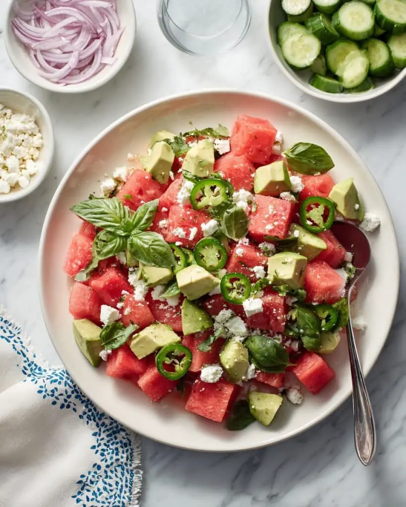 Fresh Watermelon and Feta Salad with Mint Recipe