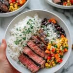 Grilled Steak with Corn and Black Bean Salsa Recipe