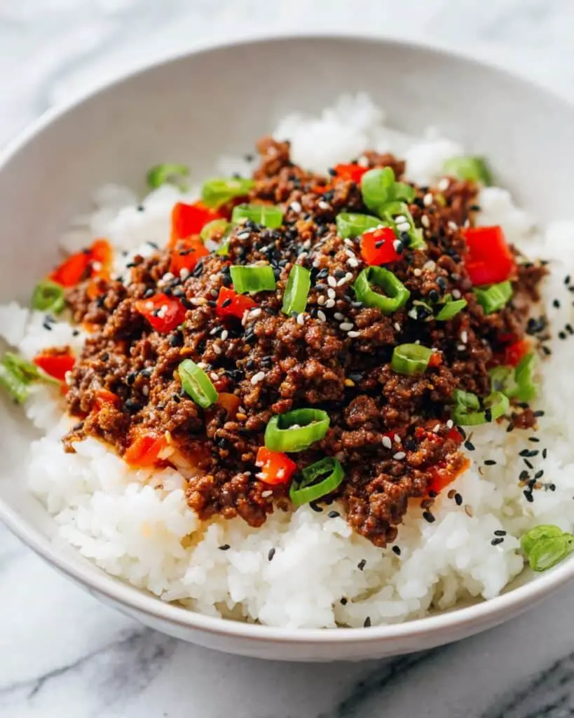 Beef and Pepper Rice Bowls Recipe
