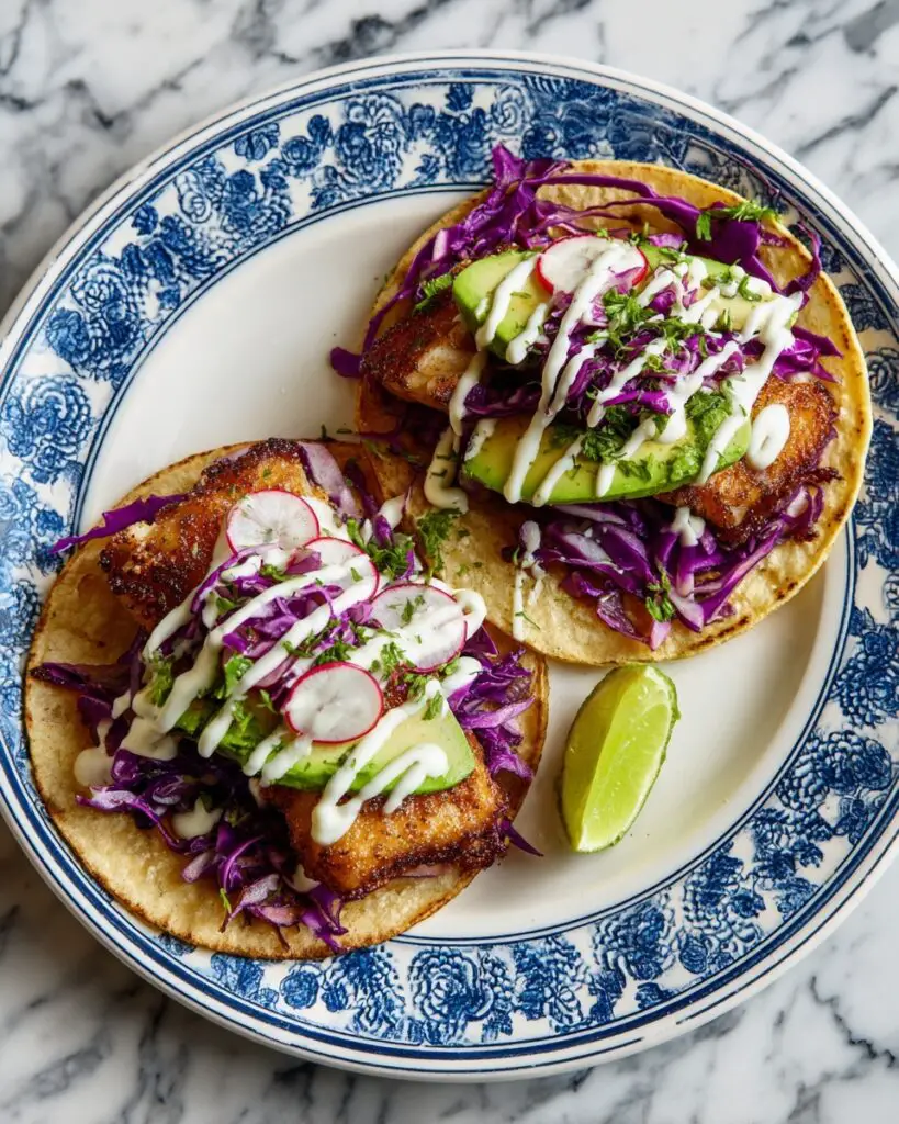 Fish Tacos with Cabbage Slaw and Lime-Infused Creamy Sauce Recipe