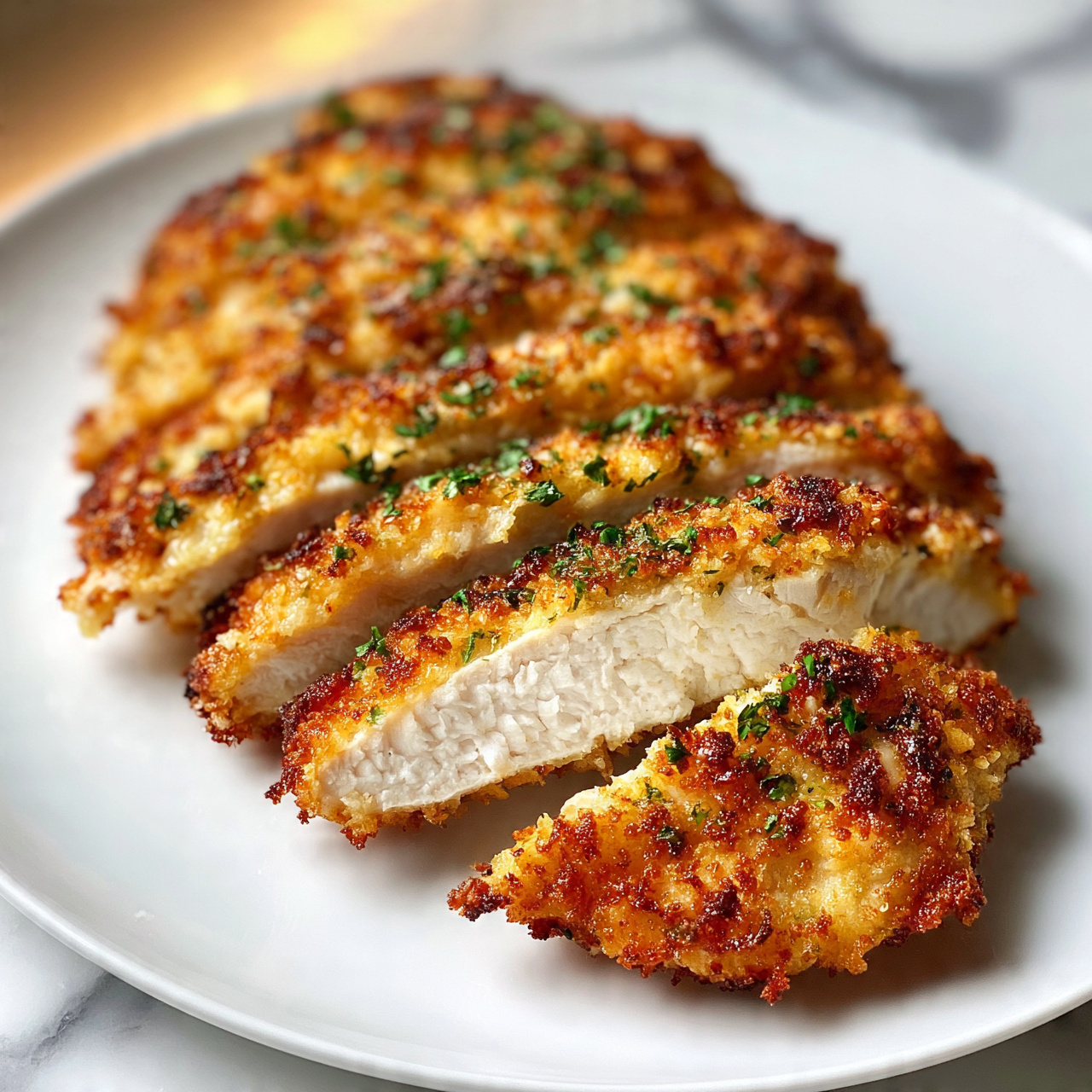 Crunchy Parmesan Chicken with Tangy Lemon Sauce Recipe