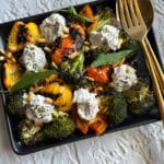 Roasted Peach Salad with Burrata & Pesto Recipe