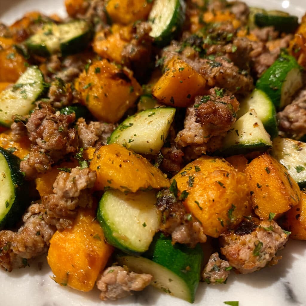 Ground Beef Zucchini Sweet Potato Skillet Recipe